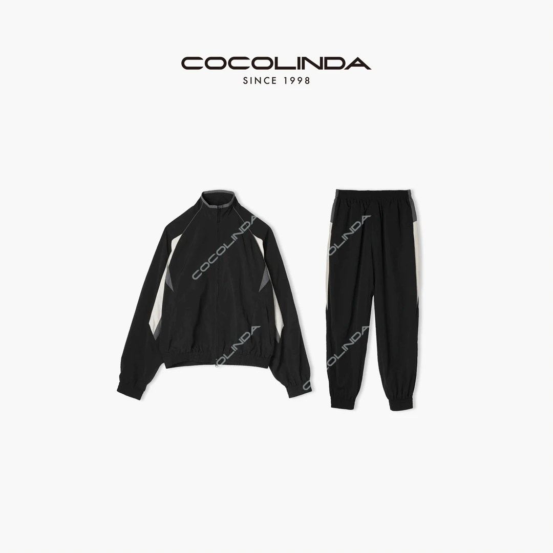 COCOLINDA琳达推荐 男女CP运动外套 休闲宽松潮流拼接C1055&P1056