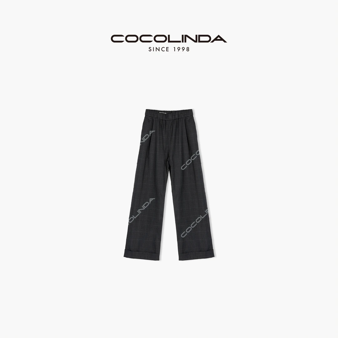 COCOLINDA | 暗格纹直筒西装裤P3002