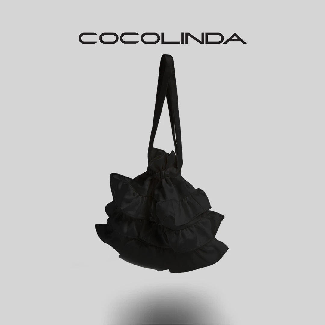 COCOLINDA双层花边褶皱手拿小包ins夏季腋下小众百搭S900B