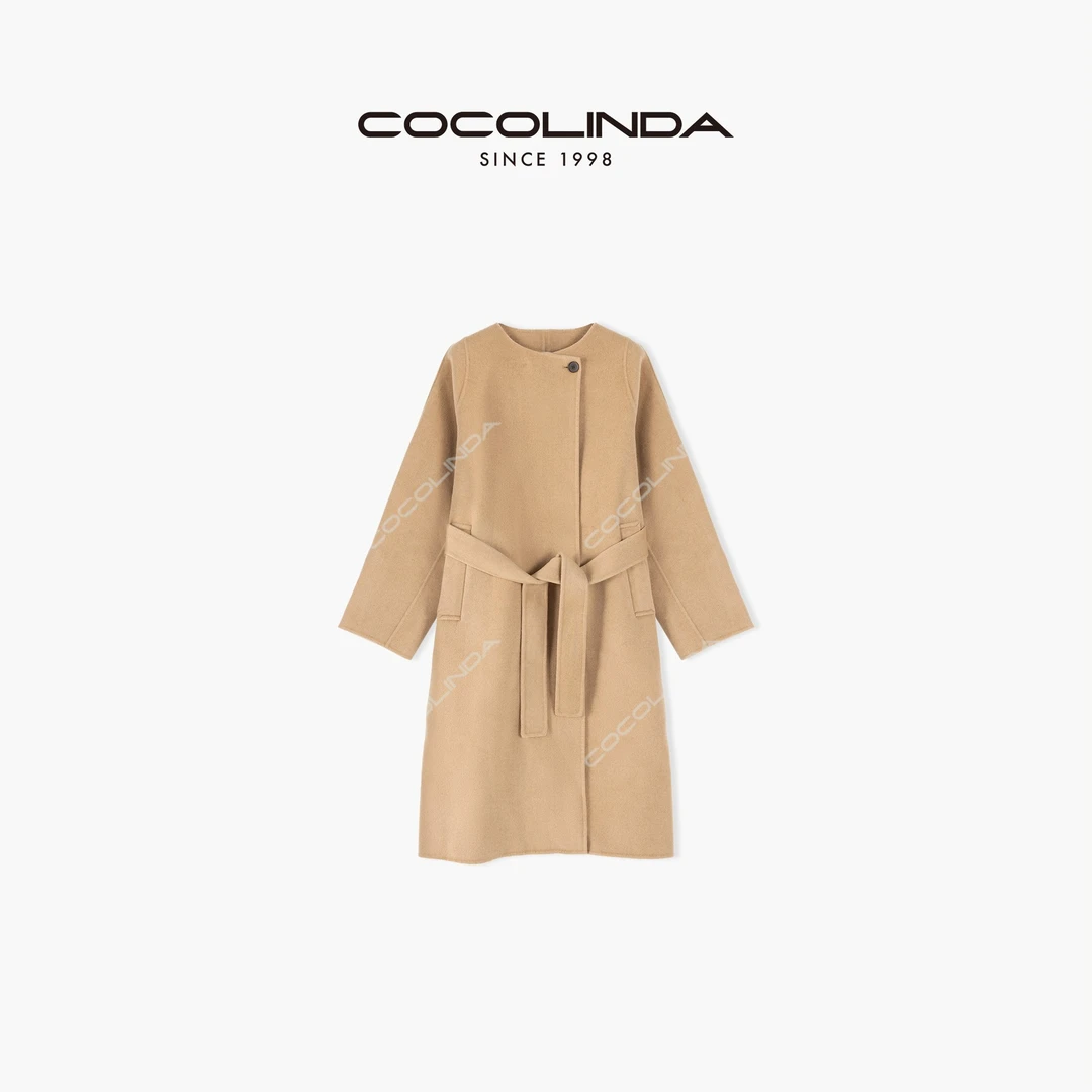 COCOLINDA| 绵羊毛山羊绒极简风复古一粒扣廓形大衣D2373