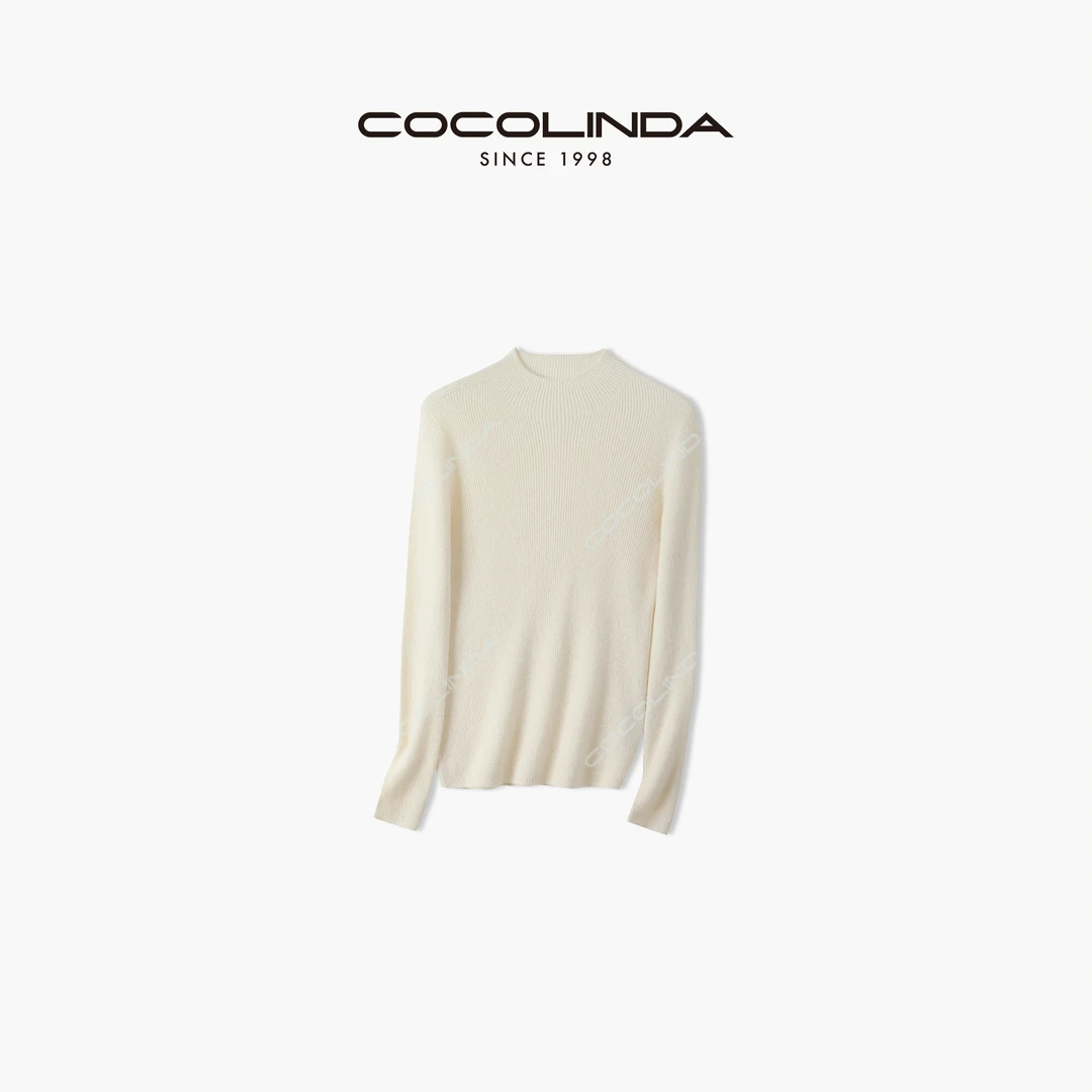 COCOLINDA 100%山羊绒无缝一体 针织圆领打底衫  NZ1063