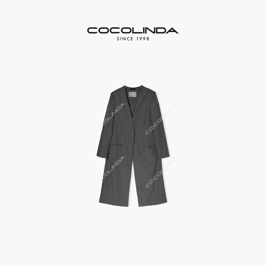 COCOLINDA琳达推荐后开衩西装风衣上衣气质轻奢时尚C481