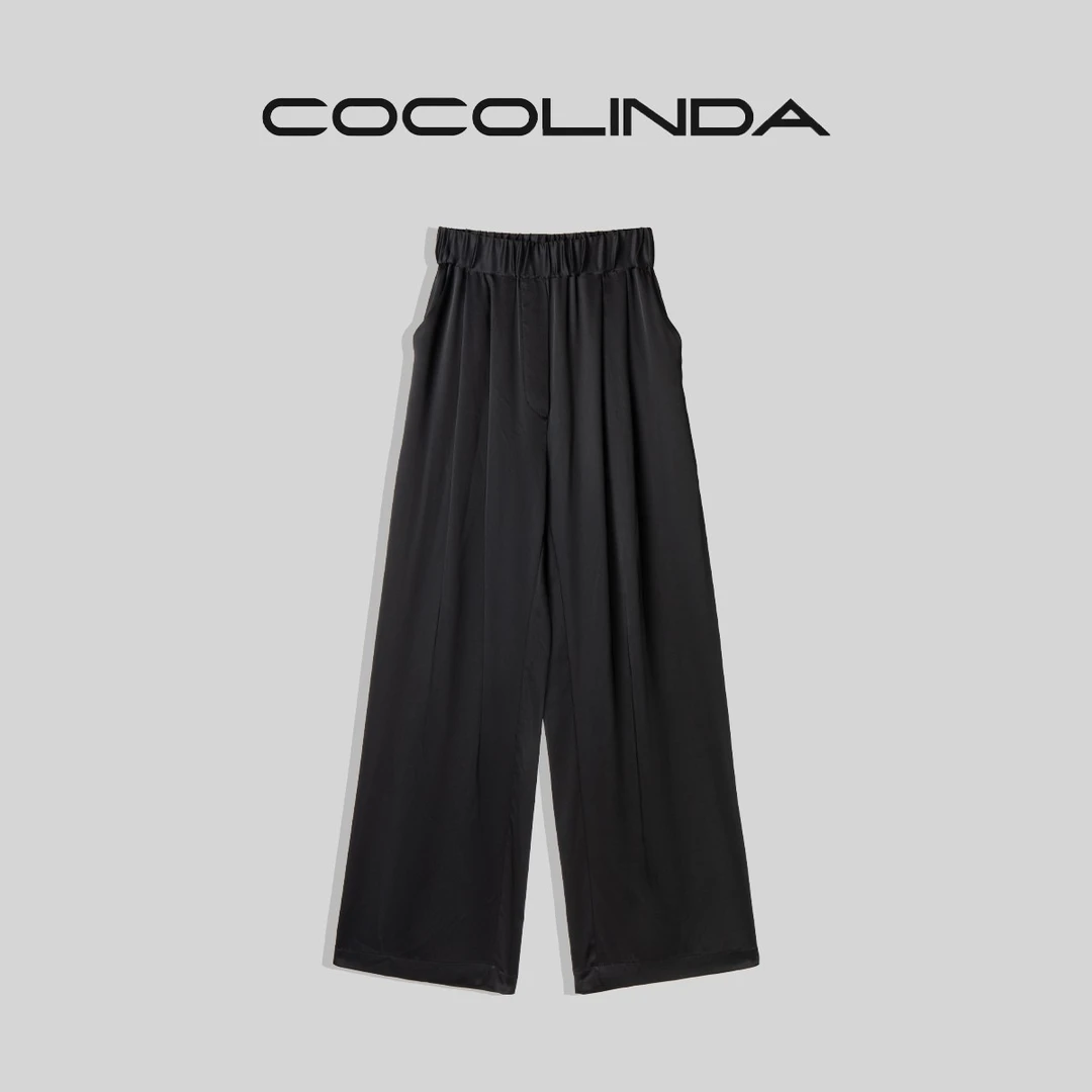 COCOLINDA琳达推荐 宽松直筒松紧腰长裤 P792时尚休闲设计师