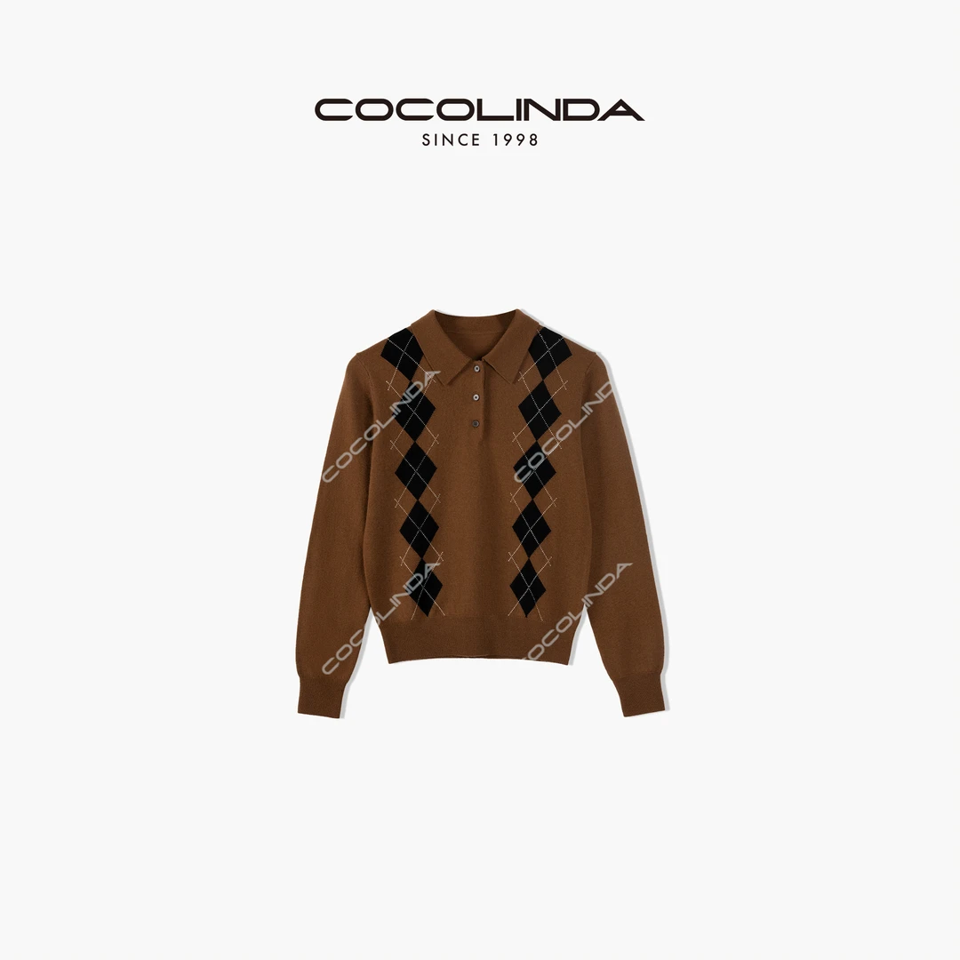 COCOLINDA100%巴素兰羊毛时尚针织长袖毛衫S2197