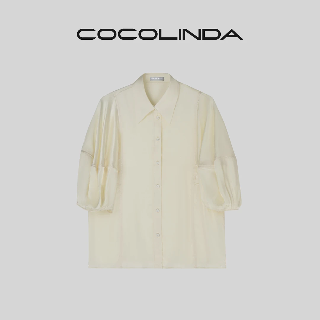 COCOLINDA琳达推荐  泡泡短袖衬衫 K332气质衬衣白色时尚