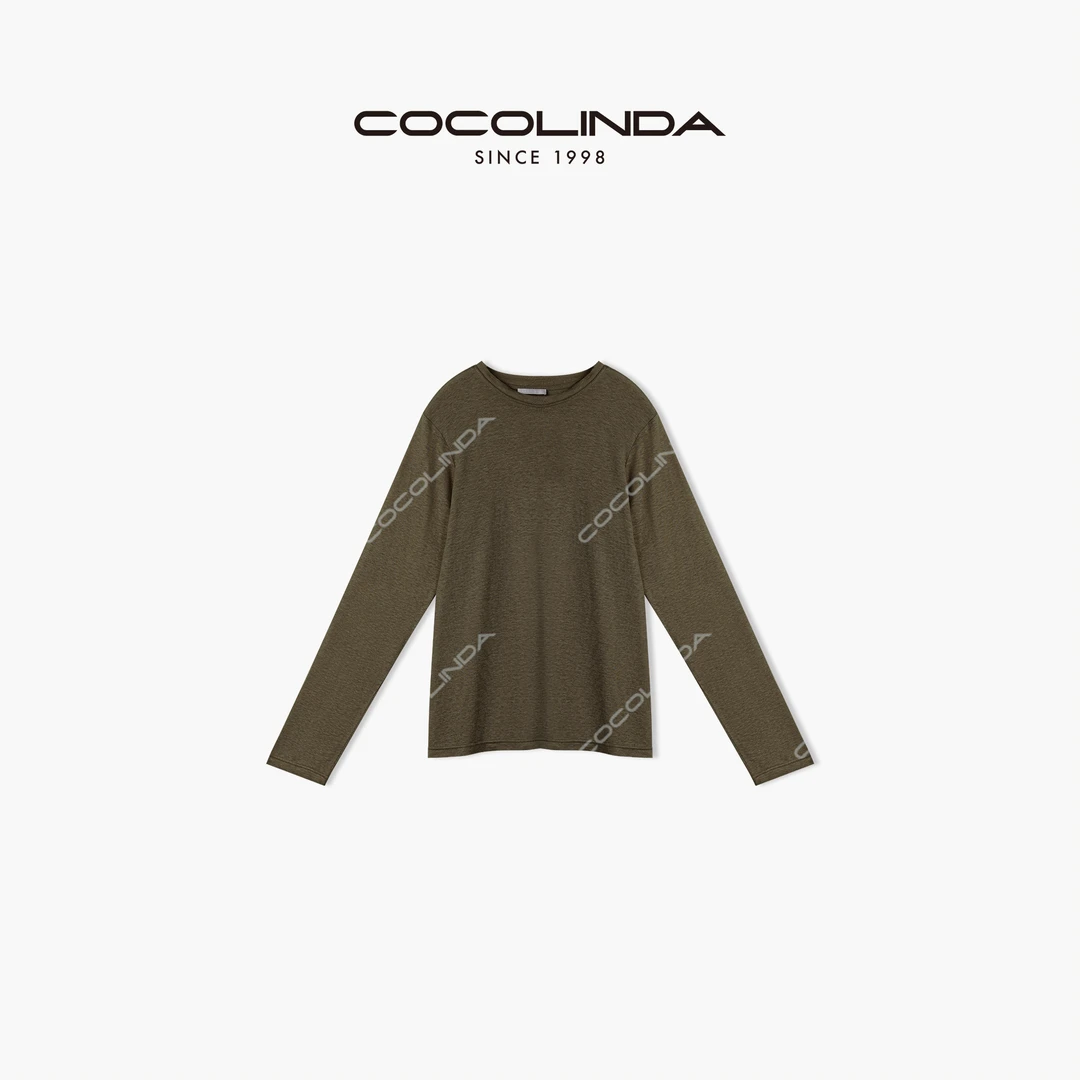 COCOLINDA | “百分百亚麻”多色舒适T恤 T1875长袖网红针织百搭