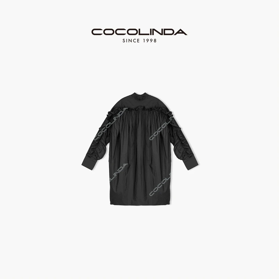 COCOLINDA | “法系花蕾”设计款抽皱立领连衣裙 Q1599