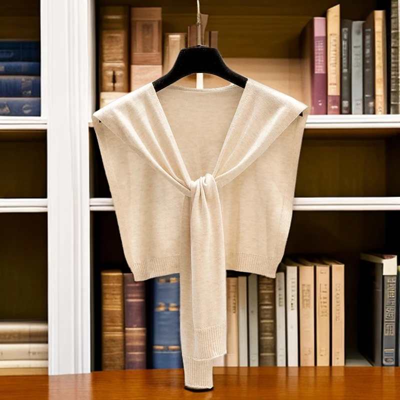 高级感高端网红针织交叉小披肩女春秋新款外搭空调房百搭小坎肩潮