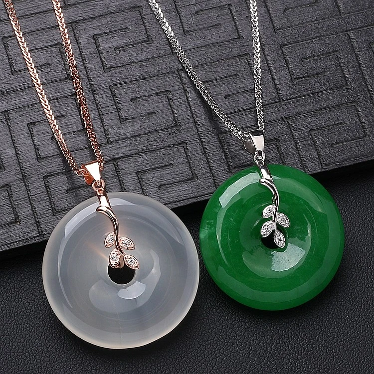 925银银制品 半径10银扣头挂件夹扣玉扣挂坠DIY配件平安扣百搭