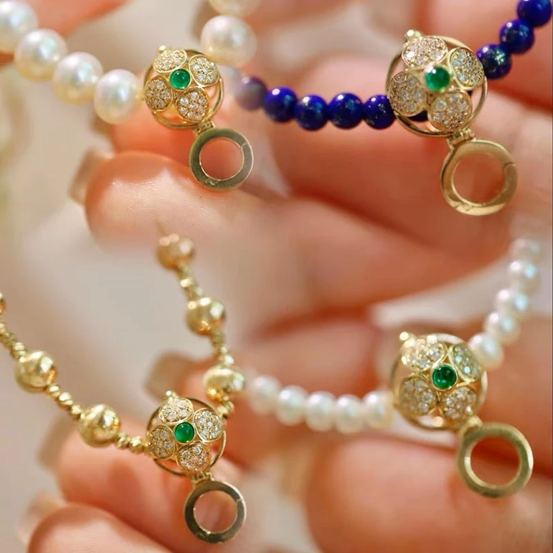 拯救吊坠DIY连接扣配件星球万能扣头珠链双开扣包珠扣简约风项链