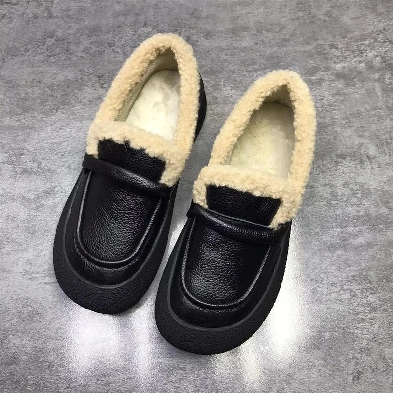 品牌撤柜清仓处理2025秋冬新款真皮女单鞋软底舒适加绒平底女单鞋