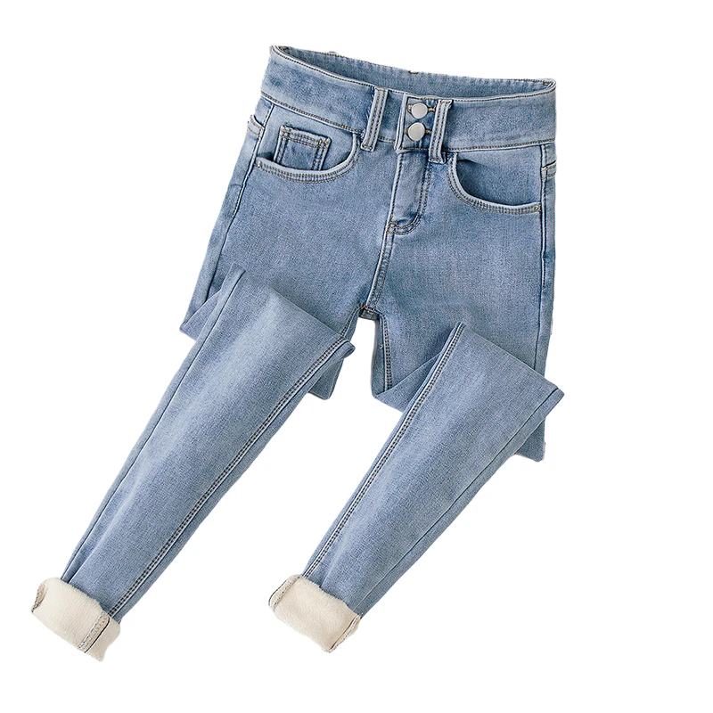 【品牌奥莱】丝柏舍2024春装女装小脚裤加绒高腰牛仔裤S14T9417K