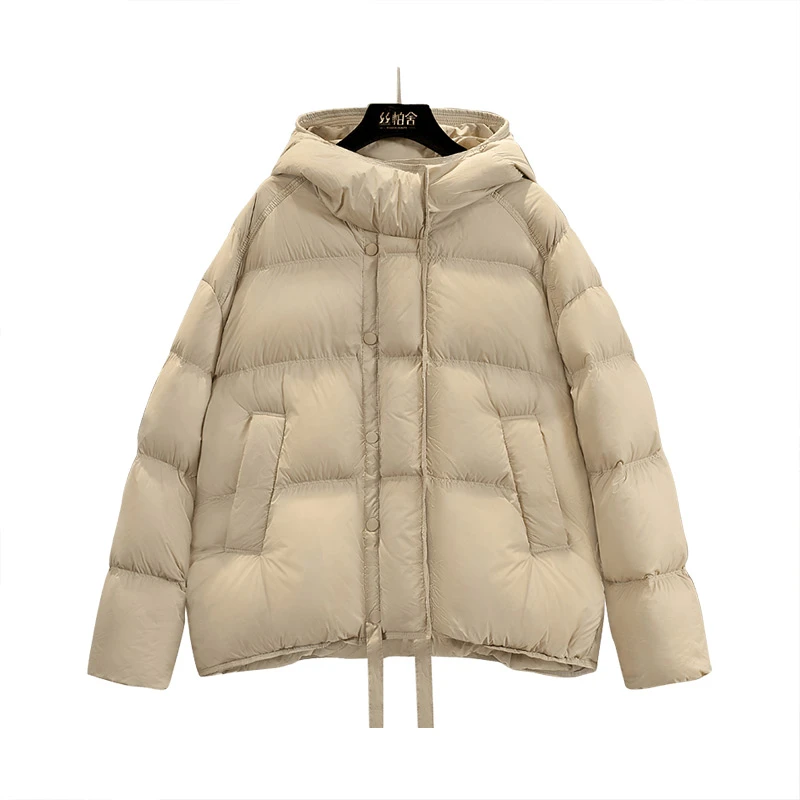 【品牌奥莱】丝柏舍2024春装连帽宽松纯色90绒羽绒服S34B2556Y