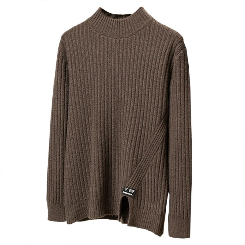 【品牌奥莱】丝柏舍2024春装新款长袖纯色圆领开叉毛衣S34F0011M