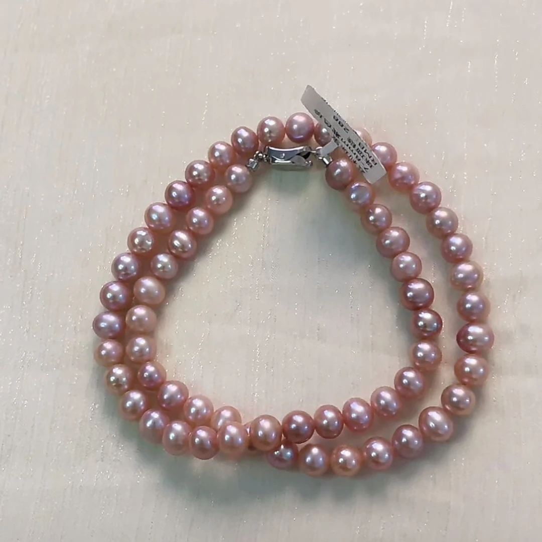 天然淡水珍珠项链7-8mm紫色珍珠项链气质百搭时尚精致气质款41cm