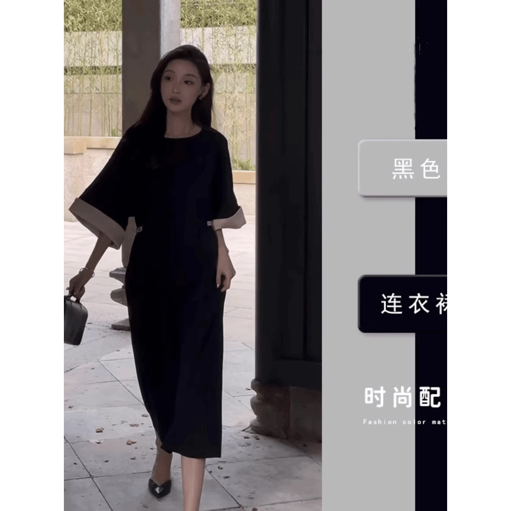 时尚网红气质连衣裙女2024年秋季新款复古休闲遮肉显瘦高级感裙子