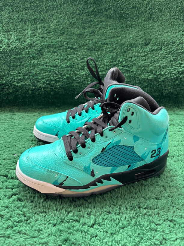 42.5码 aj5 篮球鞋 高帮 蓝尼高中配色 中古 无盒 气垫 缓震