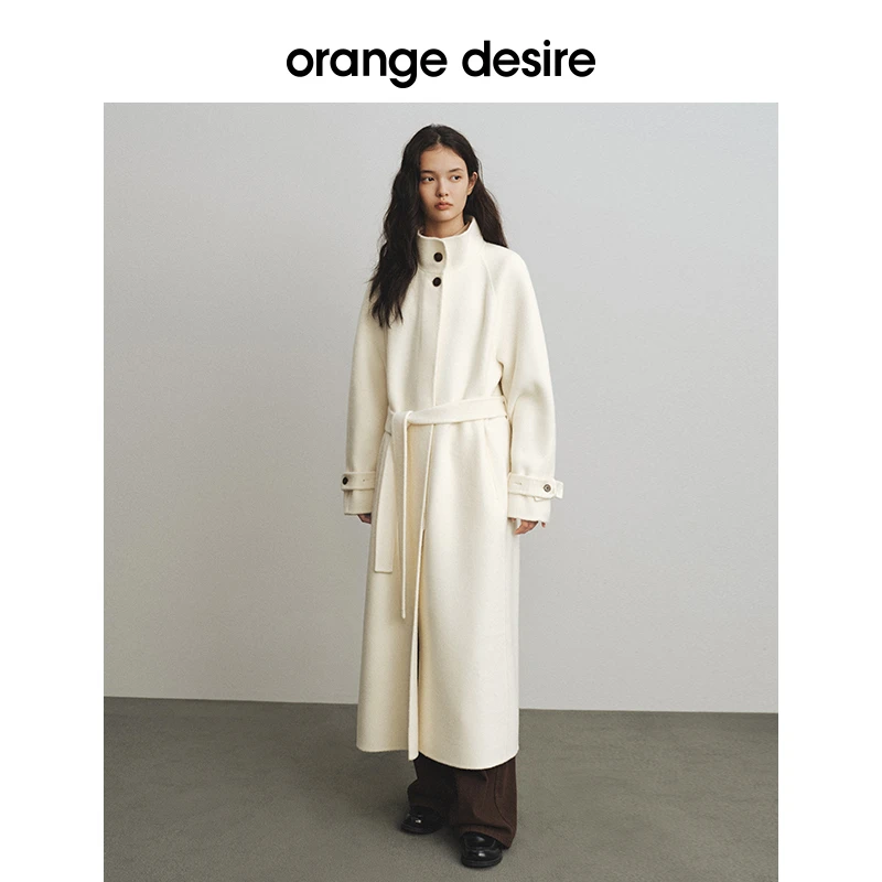 orange desire松弛感立领廓形毛呢大衣冬季高级感OD2DWWW3011