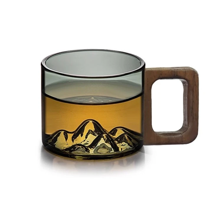 手工茶具高硼硅耐热茶杯品茗杯观山茶杯主人杯客人杯带把手小杯