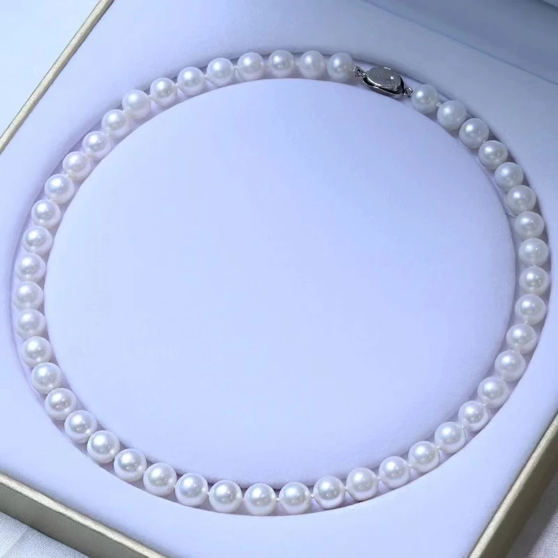 【柯总推荐】母亲节礼物9-10mm龙珠项链冷白极光天然淡水无核珍珠