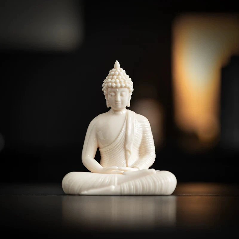 禅意陶瓷如来佛祖摆件释迦摩尼佛像家居客厅玄关装饰品车载摆件