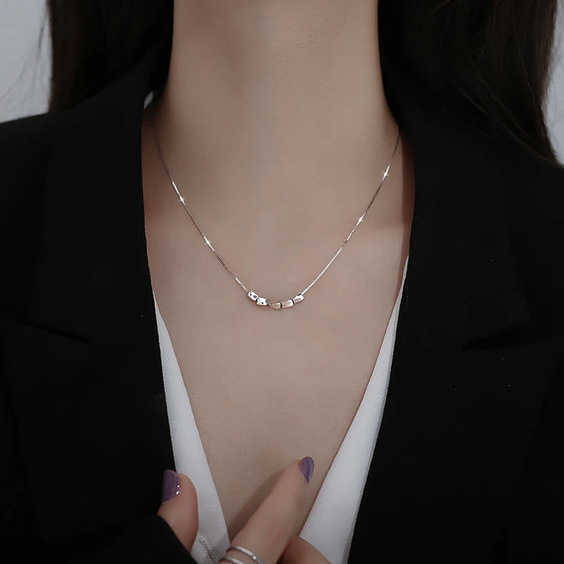 合金项链 气质转运珠项链女ins冷淡风轻奢小众设计简约锁骨链女