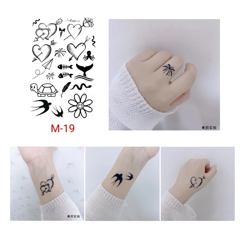 拍1发2【草本贴纸*手指烟花*一箭穿心M-19款】手指，虎口，手腕，手背