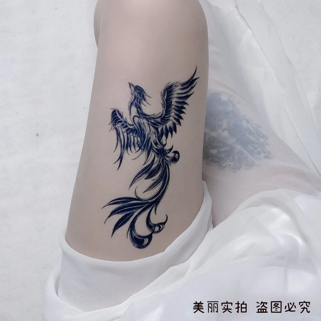 【草本贴纸*凤凰GZ-857款】防水持久纹身贴，大腿、 后背、 脚踝， 胳膊