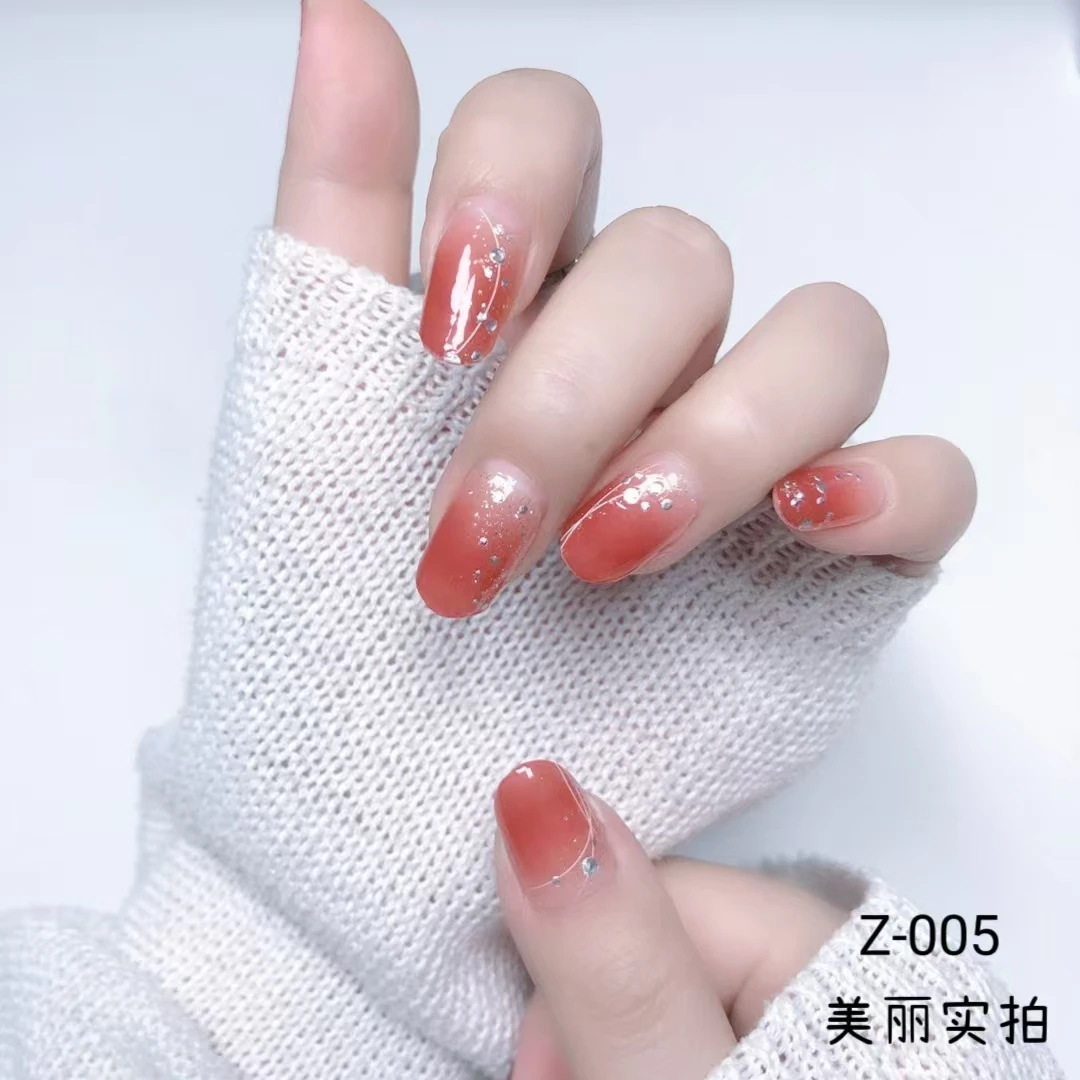 【免照灯*16指*Z-005星辰物语*防水指甲贴】 气质 显白 实拍 甲油膜