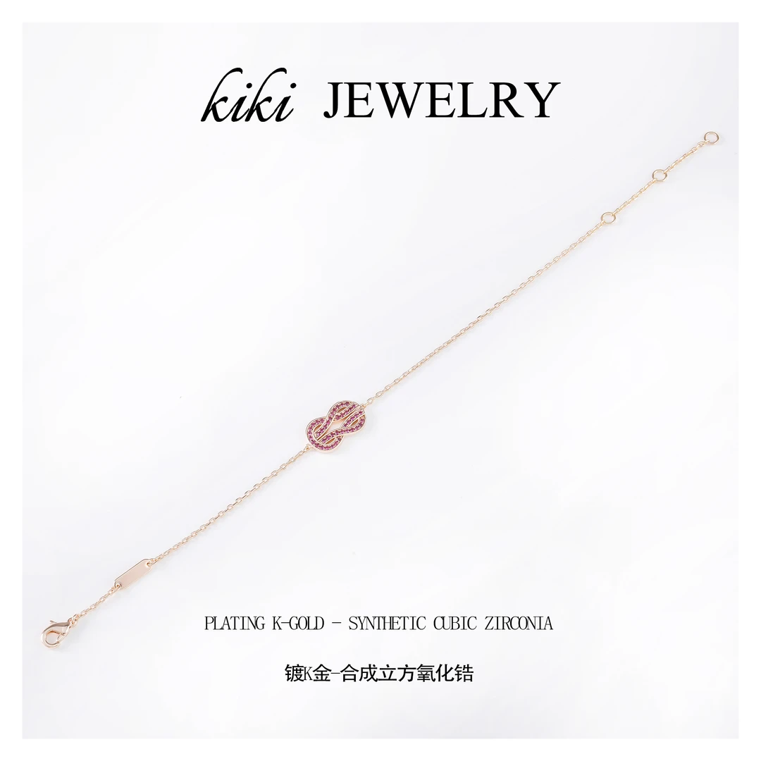 铜合金锆石手链 B3090 CNC精工 轻奢拉环系列手链 B3089