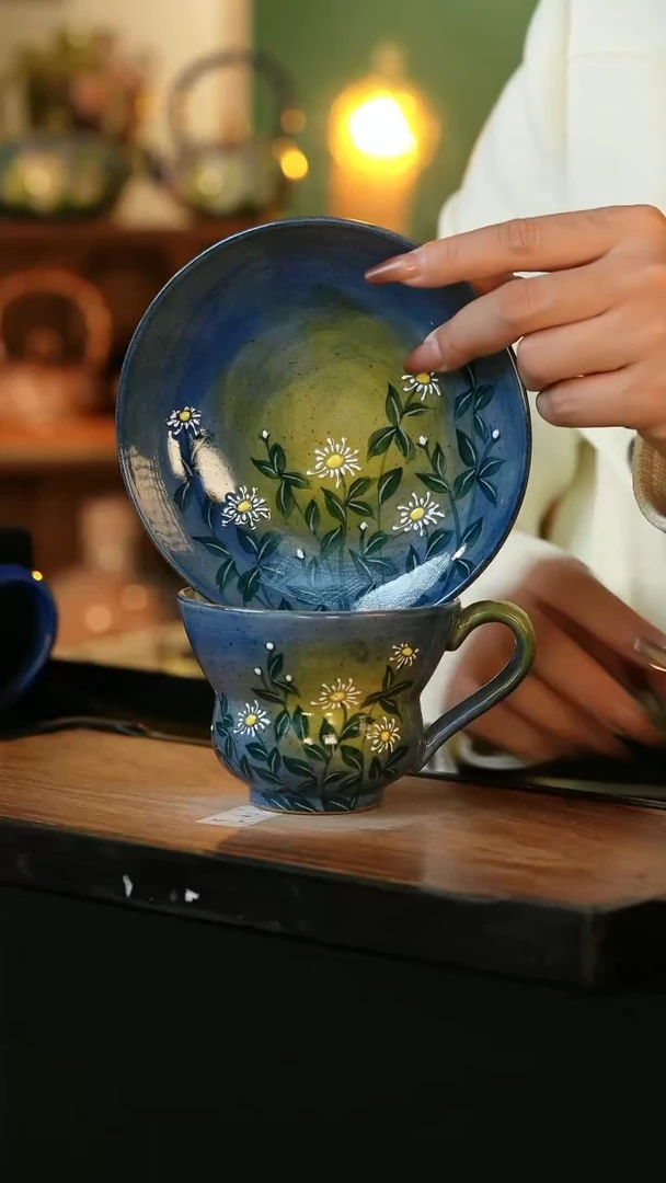 【闪购商品】杯手绘心瓷陶瓷浮力