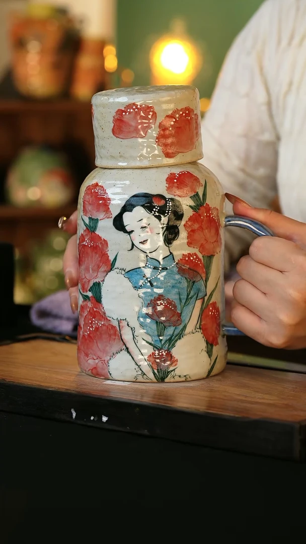 【闪购商品】杯景德镇手绘心瓷陶瓷浮力