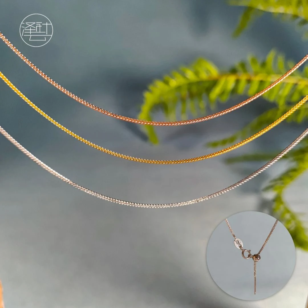 【睿泽鉴宝】银项链925纯银穿珠链女夏季银链子 H0925