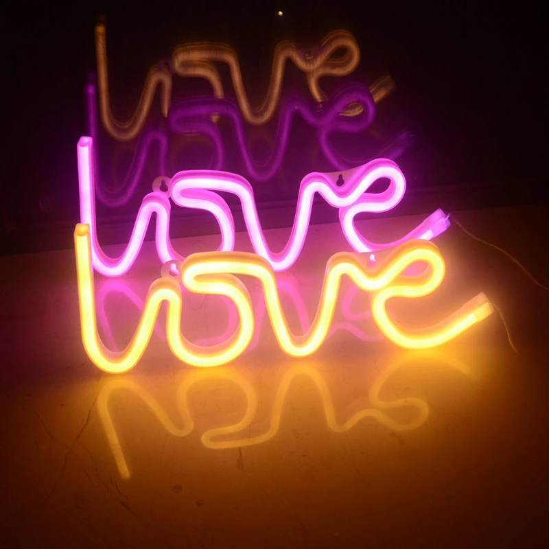 网红ins霓虹灯房间装饰灯浪漫婚礼创意LED酒吧氛围灯发光唯美字母