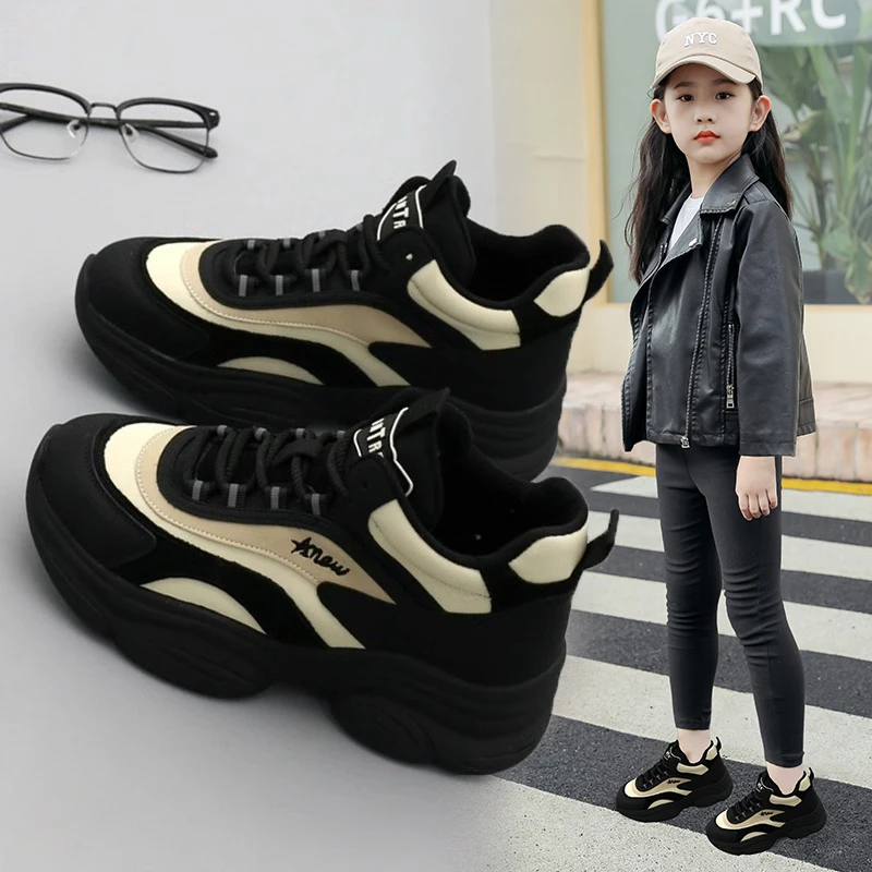 女童鞋2025春秋冬新款软底儿童运动鞋中大童二棉加绒高帮板鞋防滑