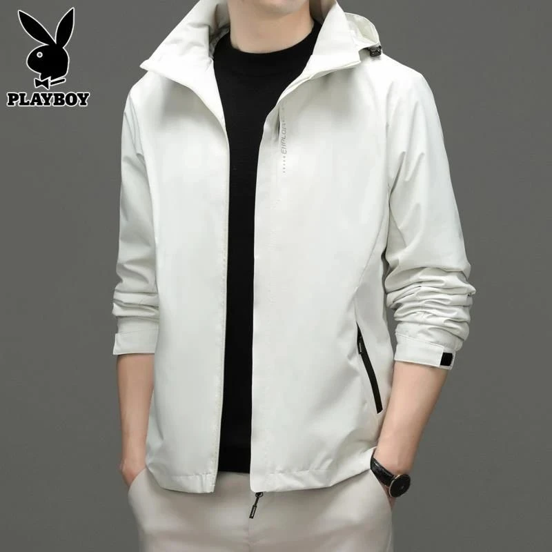 花花公子男士夹克潮牌百搭春秋季新款时尚商务休闲宽松简约外套男