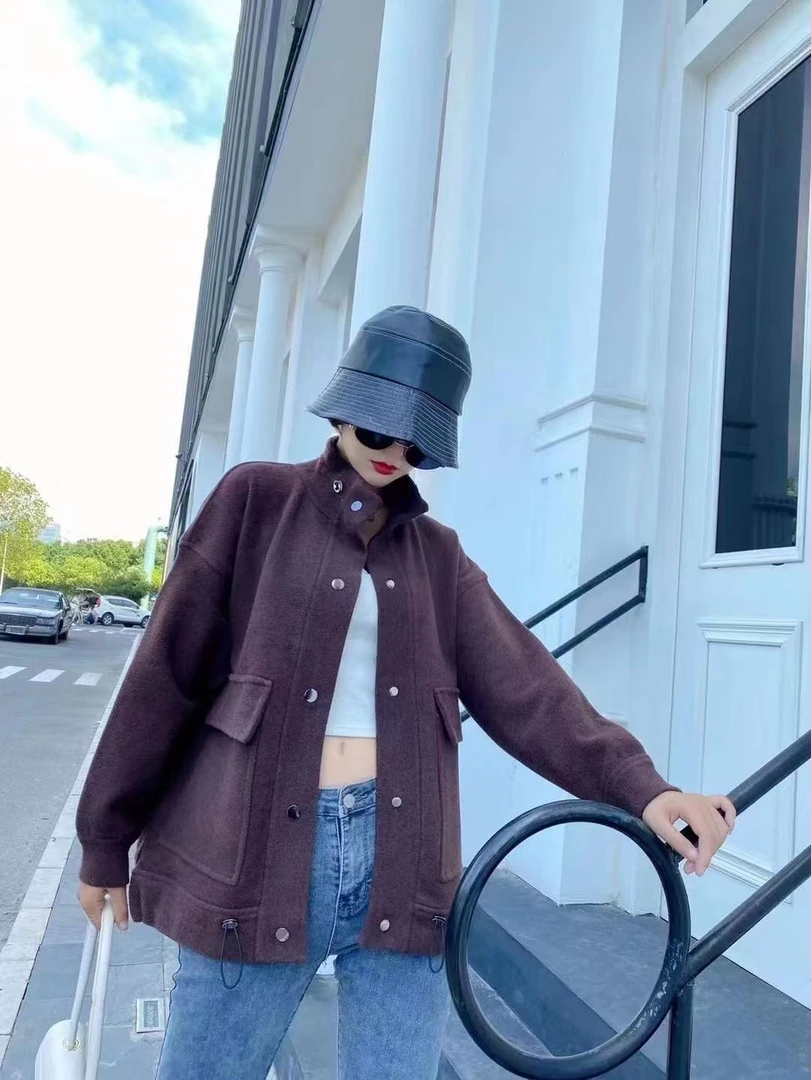 【玉姐家】冬季新款天鹅绒时尚百搭显瘦工装外套90-150 新选f638