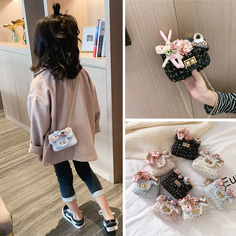 女童链条包小香风宝宝包兔子迷你包包韩版百搭秋冬单肩斜跨配饰包