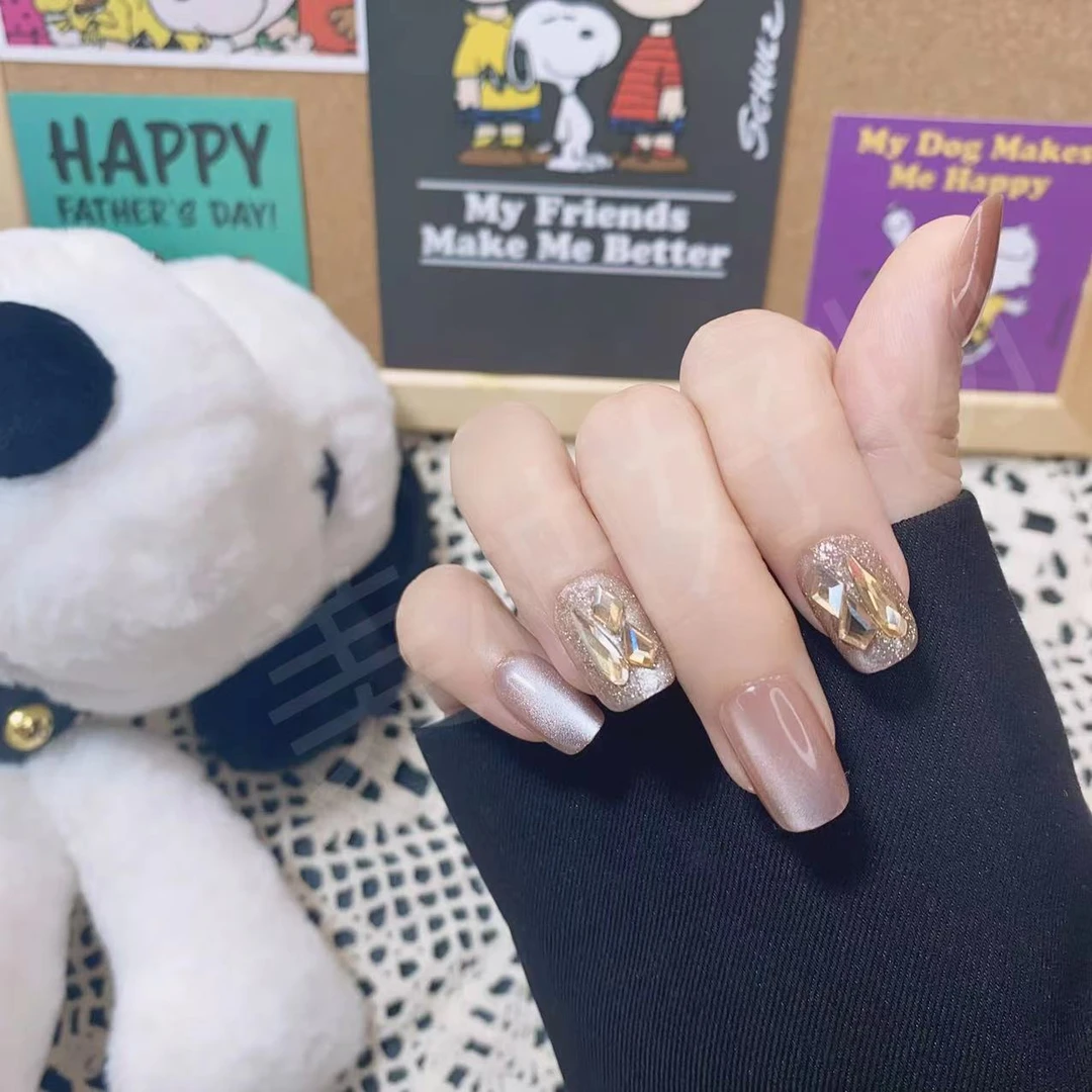 （短款）2024年高级温柔穿戴式美甲贴片显白假指甲贴可拆卸穿戴甲