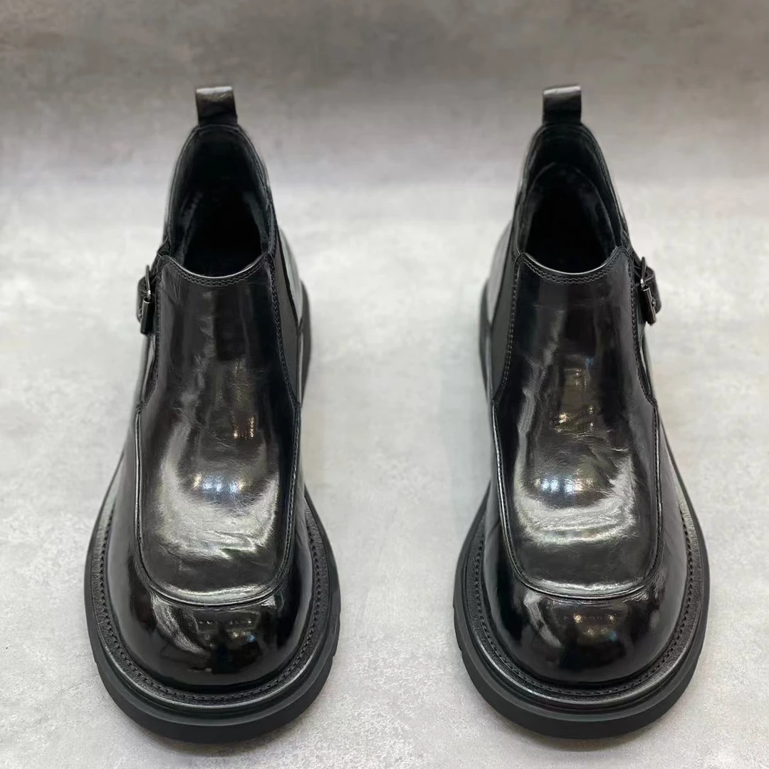 6231-6秋冬新款加绒商务休闲高端欧货厚底增高时尚百搭休闲皮鞋