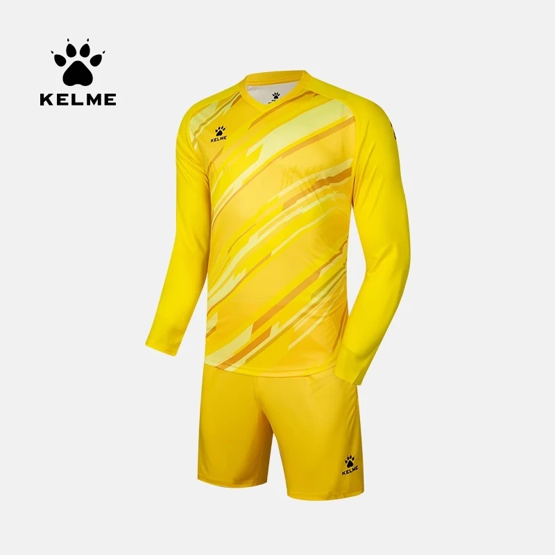 KELME/卡尔美足球服守门员服撞色V领防撞长袖门将服套装男3801286
