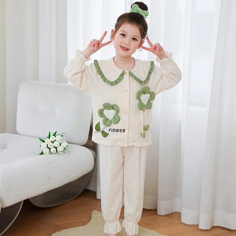 2309女童春秋长袖睡衣儿童春季空调服小女孩套装宝宝家居服可爱