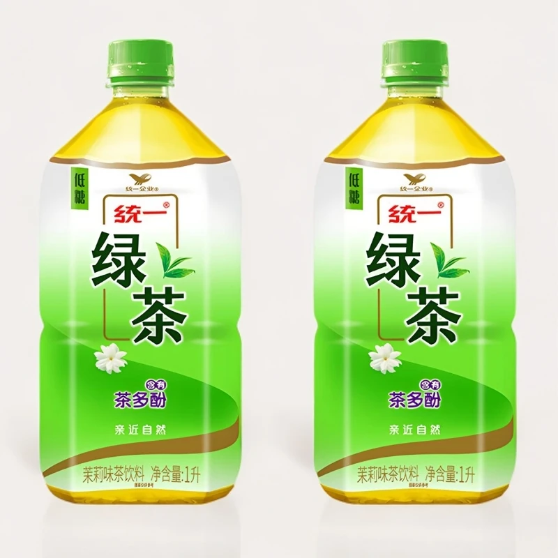 【2大瓶】统一低糖绿茶1L冰红茶饮料整箱柠檬味茶饮料低糖饮品