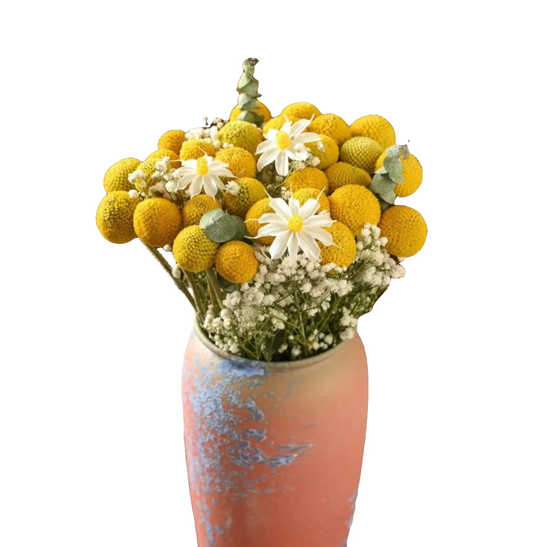 (干花)黄金球干花花束田园风格