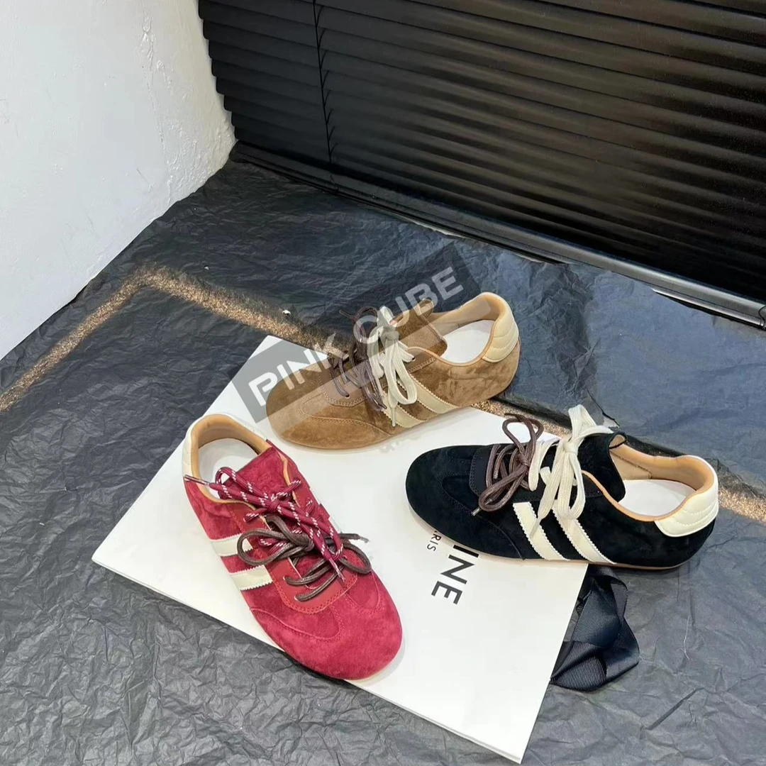 PINK CUBE平底休闲阿甘鞋女2025新款时尚百搭德训鞋运动潮w159