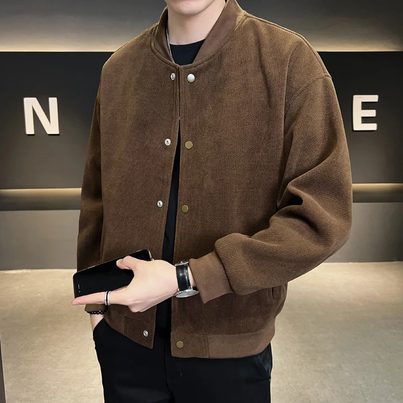 棒球领外套男士春秋季灯芯绒2025新款潮休闲夹克秋装百搭上衣爆款