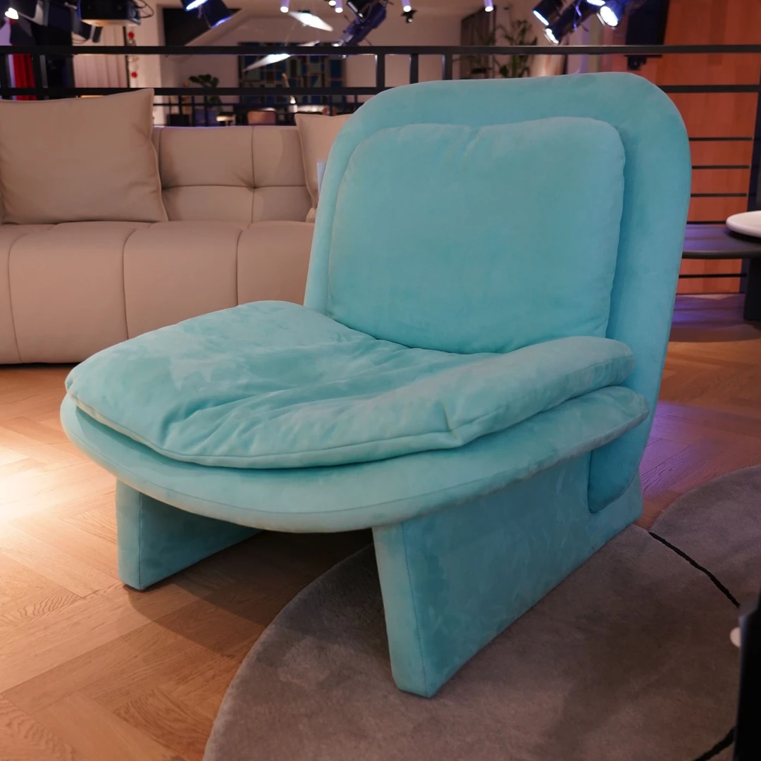 意式极简创意布艺休闲椅小户型客厅餐厅网红单人洽谈椅