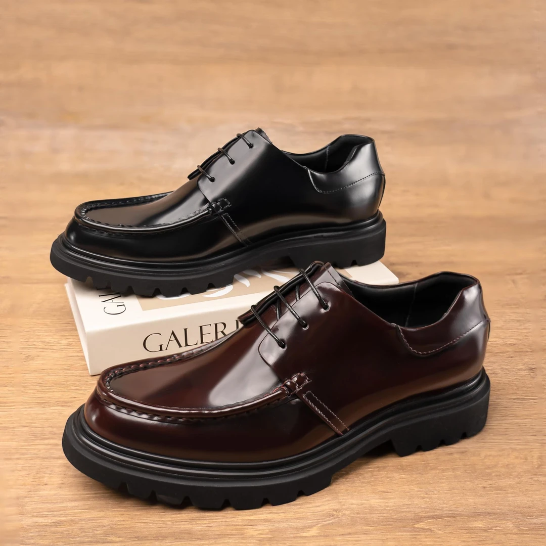 大头皮鞋厚底增高德比鞋男士商务正装皮鞋