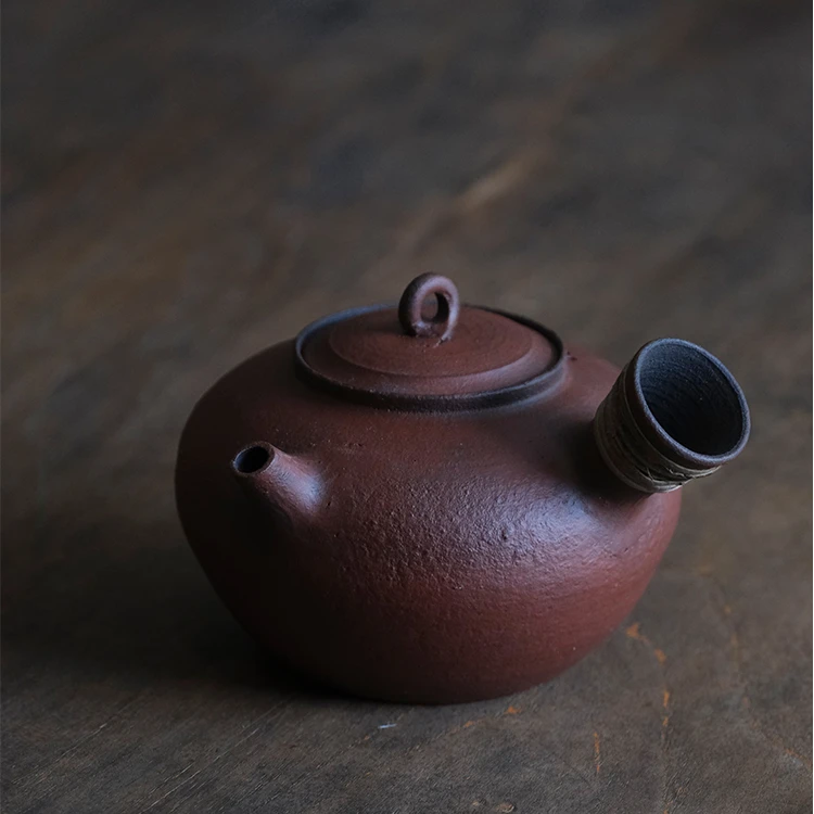 【溪元茶事官方】环钮藤编侧把急须壶400ml复古 直播同价家用纯手工