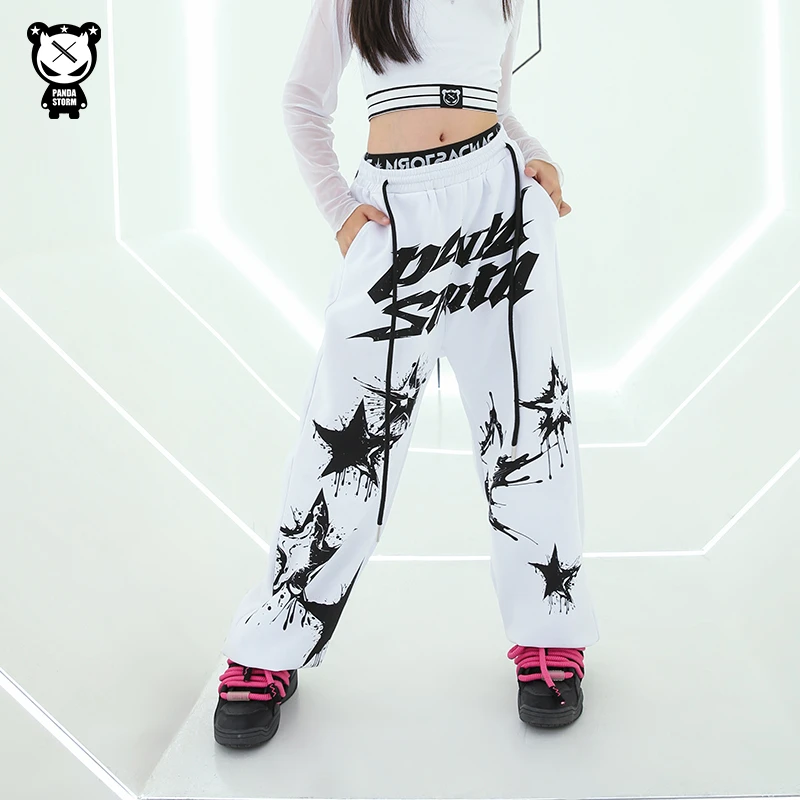 少儿童街舞走秀爵士舞架子鼓hiphop宽松束脚裤长裤子男女童演出服